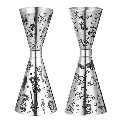 Stainless Steel Jigger Cocktail Bar Measures, Bar Accessories - Beverage Oasis