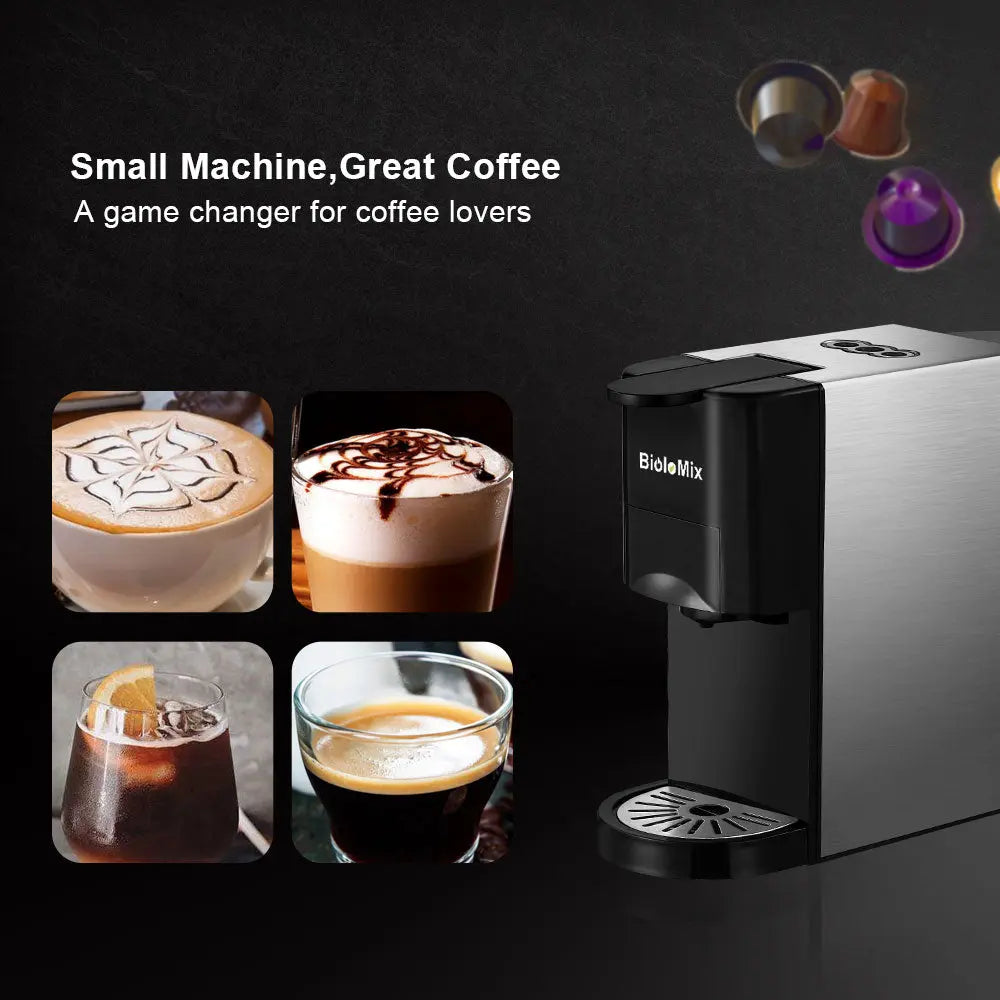 3 in 1 Espresso Coffee Machine 19Bar 1450W Multiple Capsule Coffee Yellow Angel